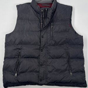 ORVIS Essex Puffer Vest Mens XL Black Zip Pockets Duck Down Feathers Outdoor